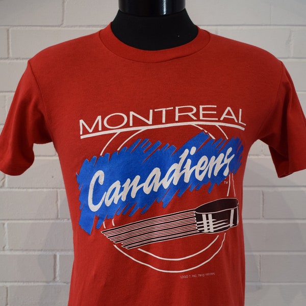 Vintage 1991 Montreal Canadiens Logo 7 NHL T-Shirt 90's Medium