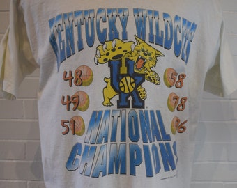 Vintage University of Kentucky Wildcats National Champions Lexington Go Big Blue NCAA College Football T-Shirt 90's XL