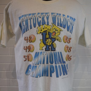 Vintage University of Kentucky Wildcats National Champions Go Big Blue NCAA College Football T-Shirt 90&#39;s XL