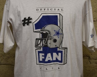 Vintage 80s Dallas Cowboys #1 Fan Single Stitch T-Shirt By Screen Stars XL