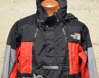 Retro 90s the North Face Steep Tech Jacket Red White Black 