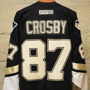 CCM Authentic Jagr Pittsburgh Penguins Diagonal NHL Hockey Jersey Black 44