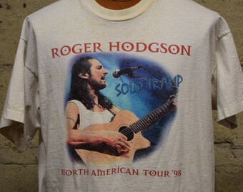 Camiseta vintage de Supertramp Roger Hodgson 1998 Solo Tramp Tour RARA Talla XL Concierto de los 90