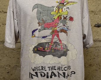 Camiseta vintage de los 90 de Wile E. Coyote / Looney Tunes Cartoon TV gris