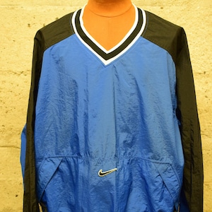 Vintage Nike Center Swoosh Windbreaker Pullover Blue Black Logo Nylon XXL 90s Etsy Singapore