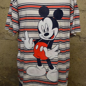 Mickey & Friends Navy Vintage Stripes Disney Custom Baseball