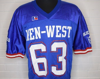 Vintage Kenmore West Blue Devils Parker Russell Athletics USA Made Football Jersey XXL