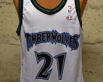 Vintage Minnesota Timberwolves Jersey Men XL Blue Kevin Garnett