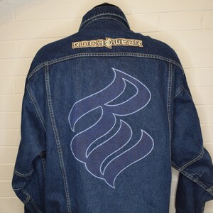 Vintage Rocawear Jay-z Embroidered Jean Denim Jacket 90's Vintage Rocawear Jay-z Embroidered Jean Denim Jacket 90's