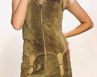 Vintage Gucci 1970's Suede Jumpsuit Italy Rare