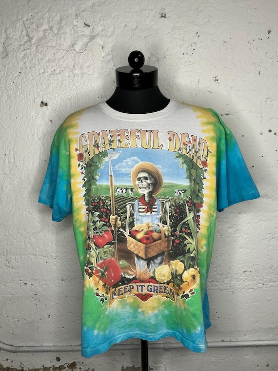 Vintage 1998 Grateful Dead Keep It Green Tie Dye Band T-shirt 90's
