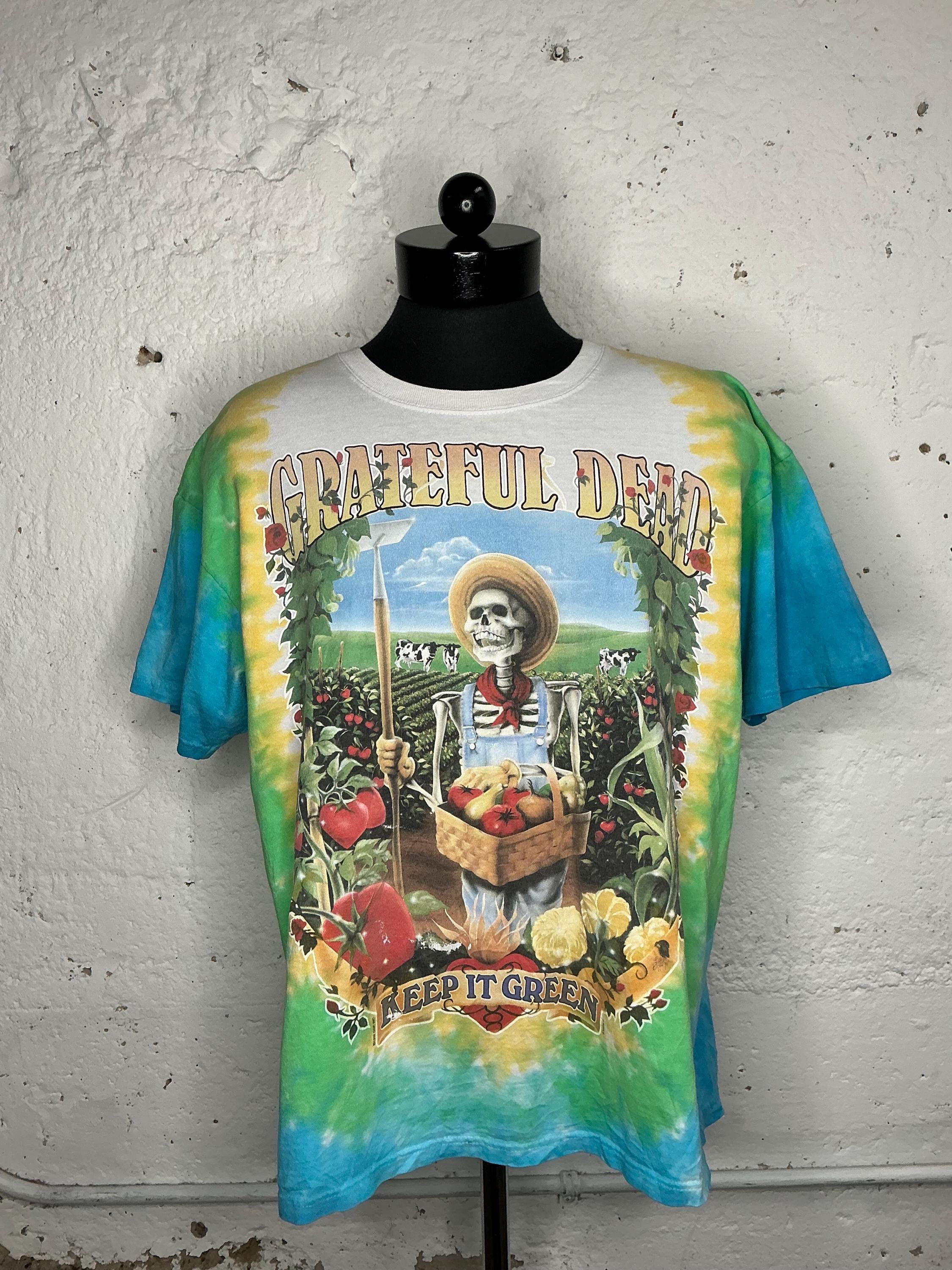Vintage 1998 Grateful Dead Keep It Green Tie Dye Band T-shirt 90's