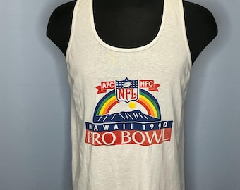 Camiseta sin mangas vintage de los 90 con el logo del Pro Bowl de Hawái de la NFL de 1990, talla XL.