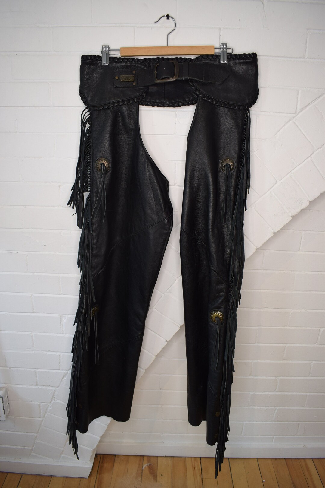 Vintage Harley Davidson Willie G Leather Chaps With Tassels Etsy