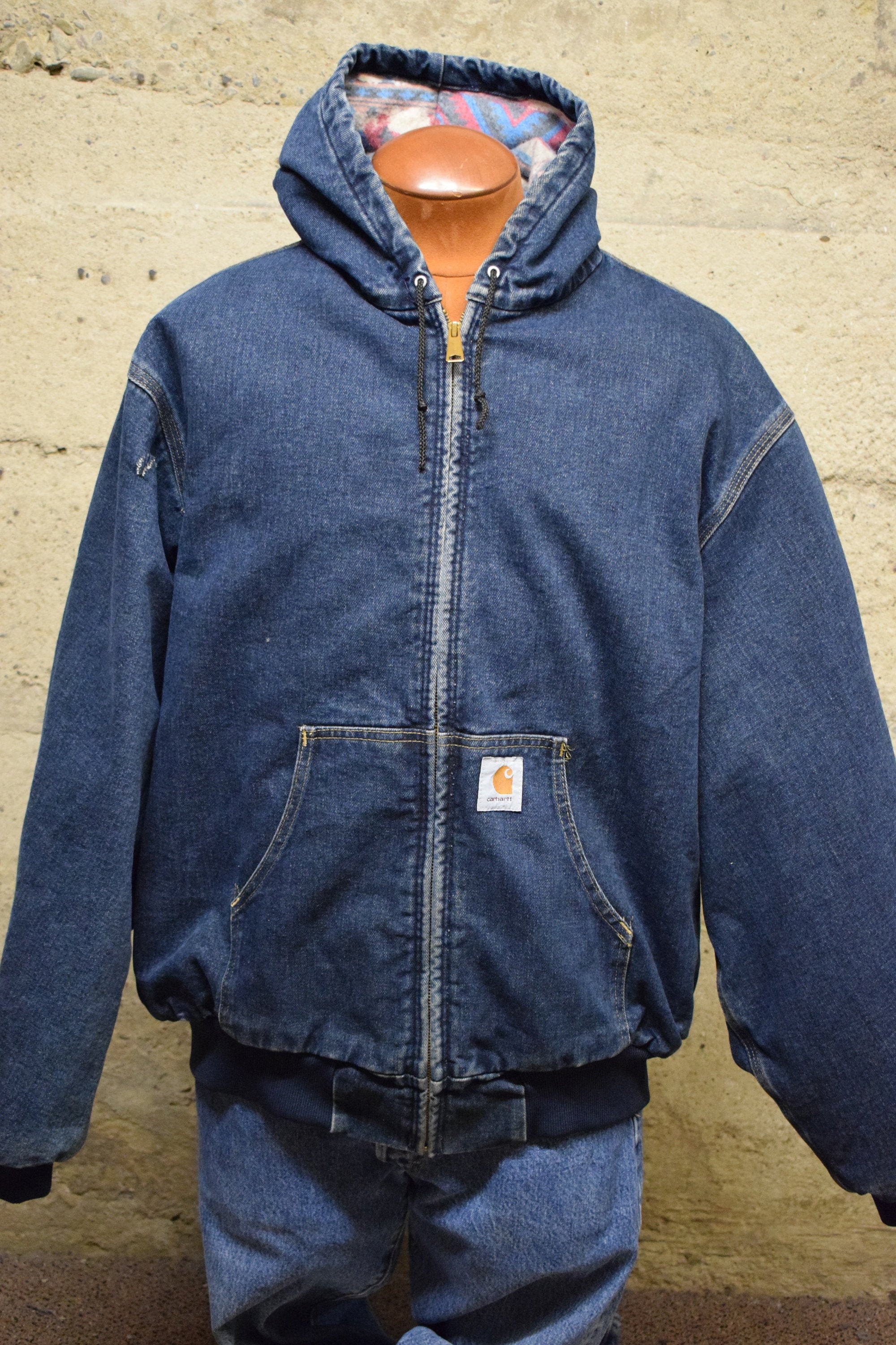 Vintage 90's Blue Denim Hoodie Jacket ZIP up Carhartt XXL - Etsy Vintage 90's Blue Denim Hoodie Jacket ZIP up Carhartt XXL - Etsy