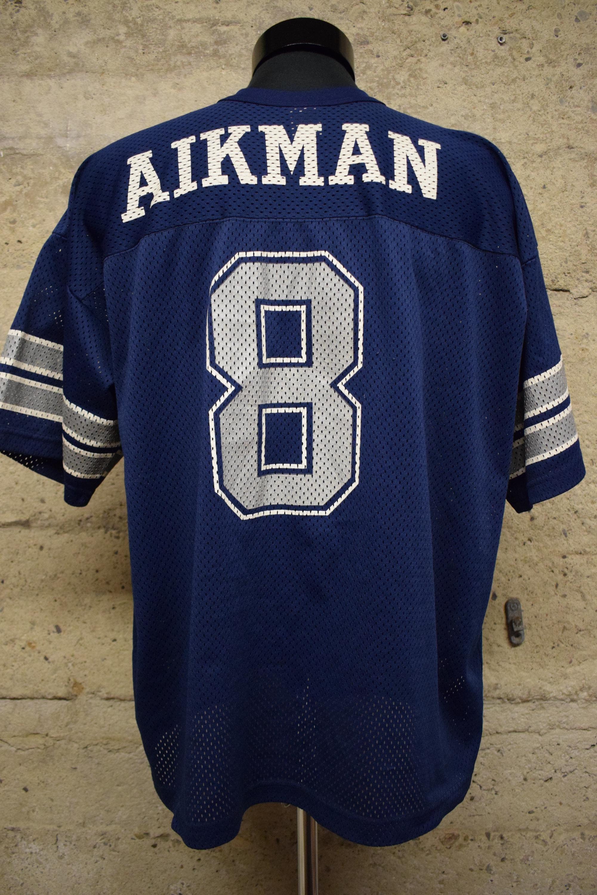 Vintage Dallas Cowboys Troy Aikman Logo 7 NFL Football Made in USA