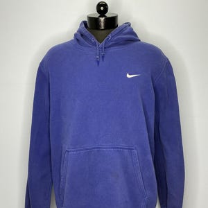Vintage Nike Blue Tag  Swoosh Pullover Hoodie Sweatshirt Y2K XL