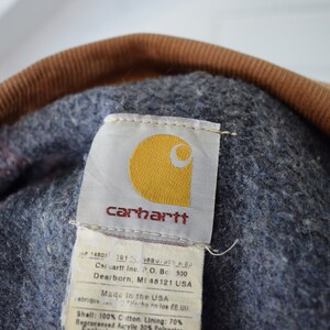 Vintage Carhartt Blanket Lined Canvas Workwear Trucker J09 BRN Jacket 90's 46 Reg image 4