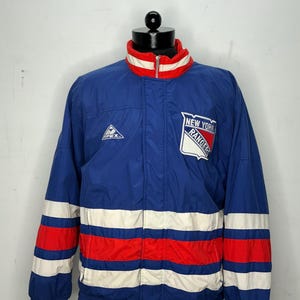 Vintage New York Rangers NHL Apex One Embroidered Zip Up Quilted Jacket 90’s Medium
