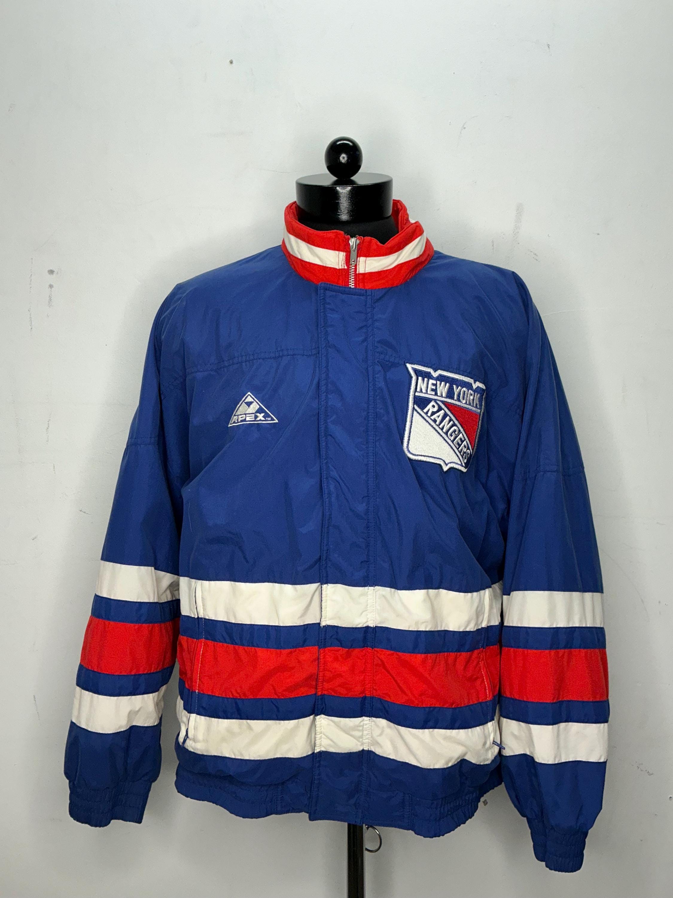 Vintage New York Rangers NHL Apex One Embroidered Zip up Quilted