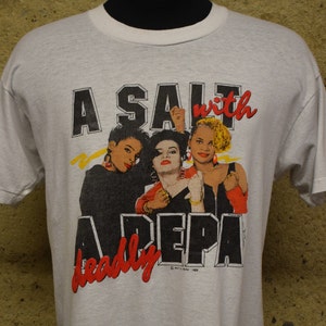 Vintage 1988 Salt N Pepa Single Stitch Deadly Tour T-Shirt 80&#39;s Large