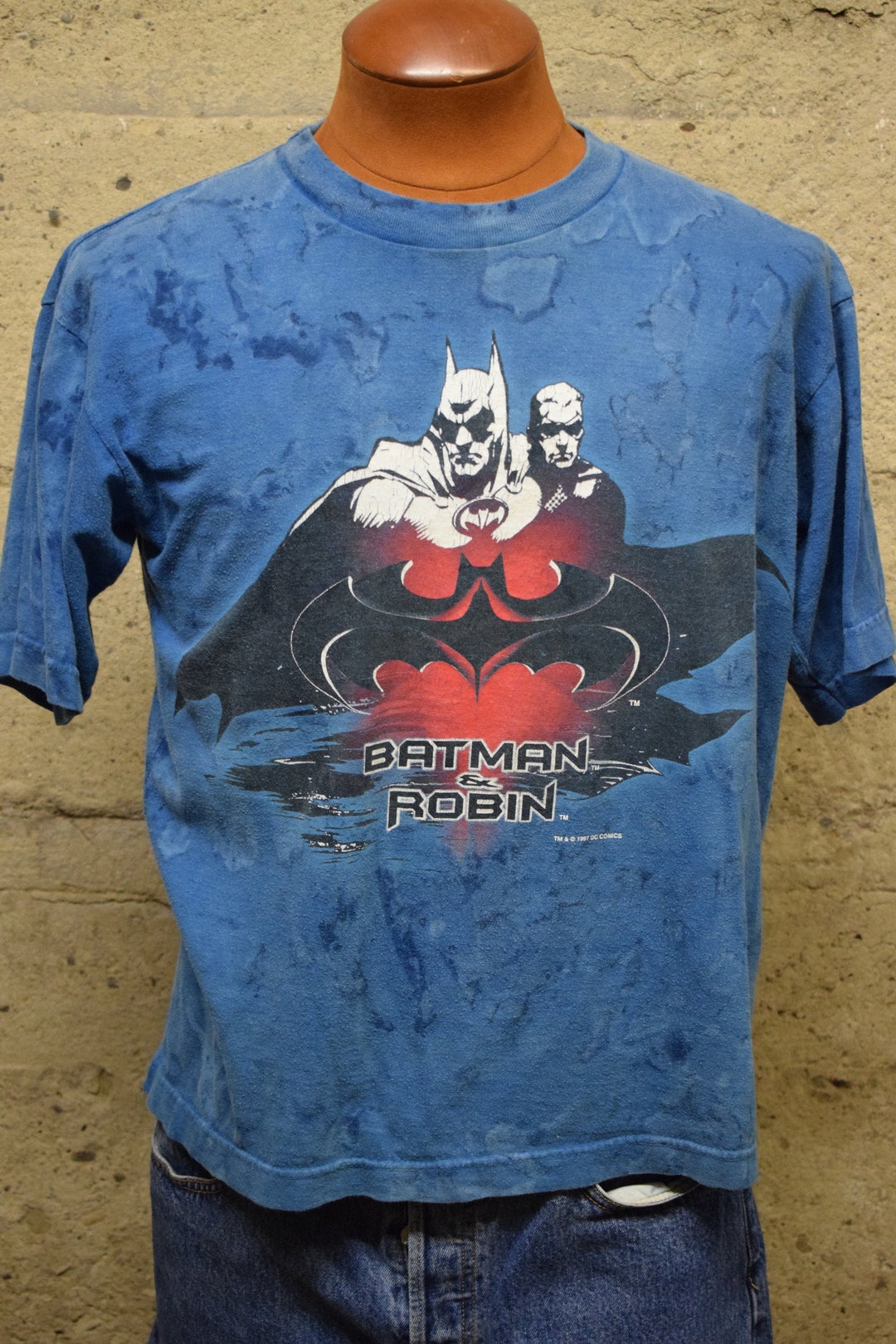 Vintage 1997 Batman and Robin Movie Promo Shirt - Med - All Over