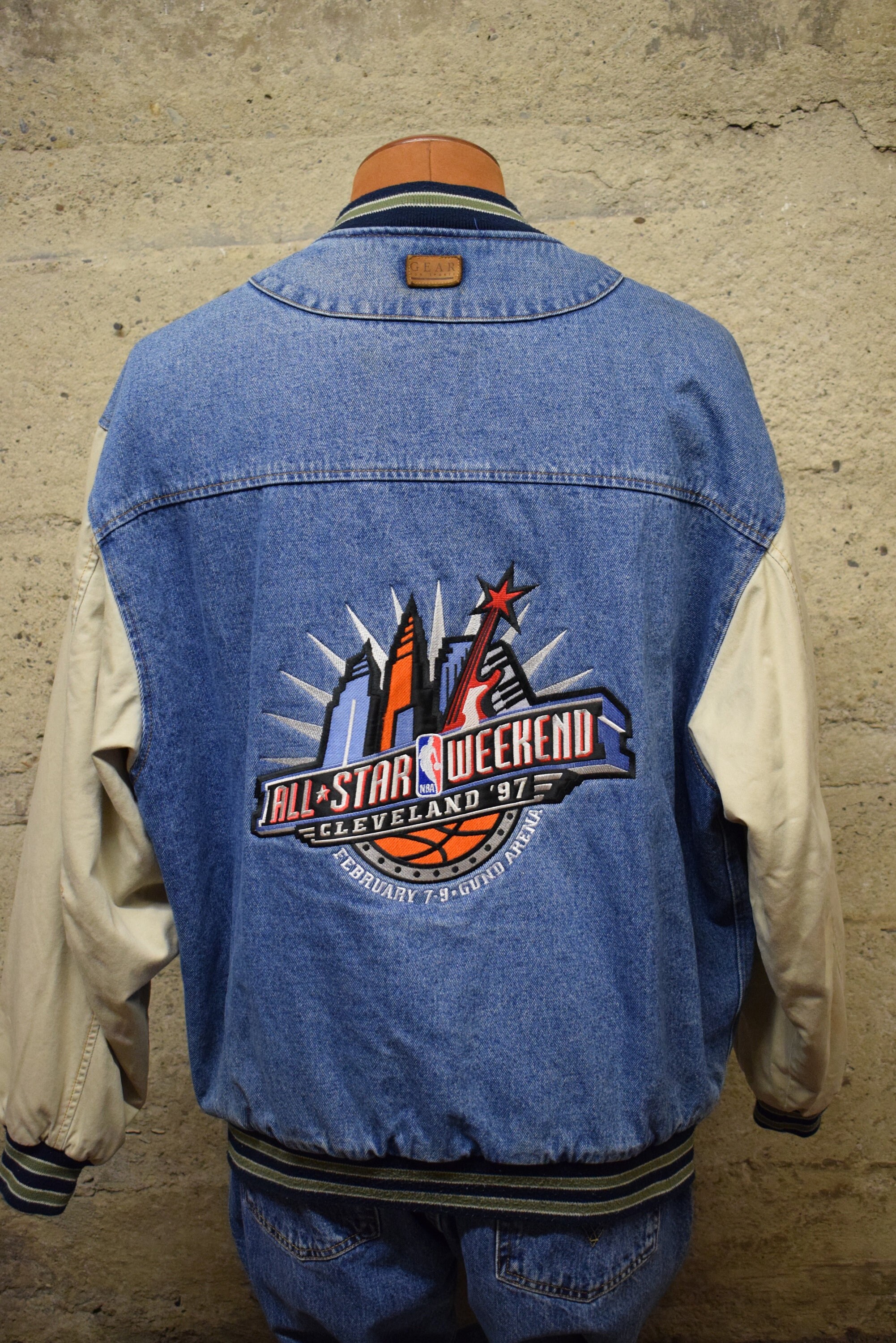 NBA Allstar 1995 Authentic Leather Basketball Allstar Weekend Jacket PRO XXL