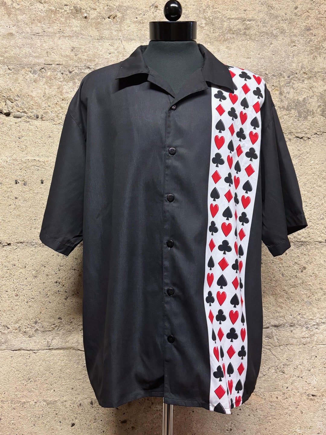 Vintage Poker Night Card Suits Button up Shirt Men XXL Fifth