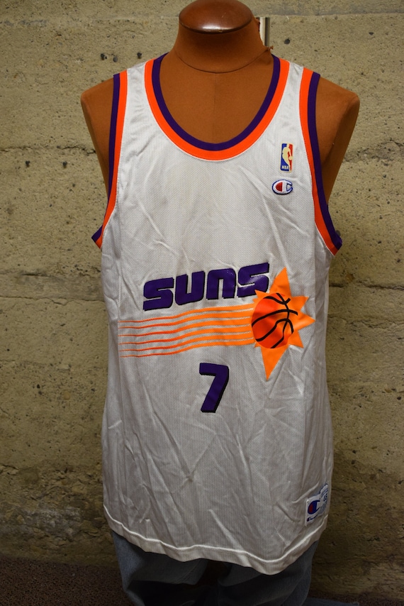 Vintage 90s NBA Phoenix Suns #7 Kevin Johnson Champion Jersey Size 44 Large