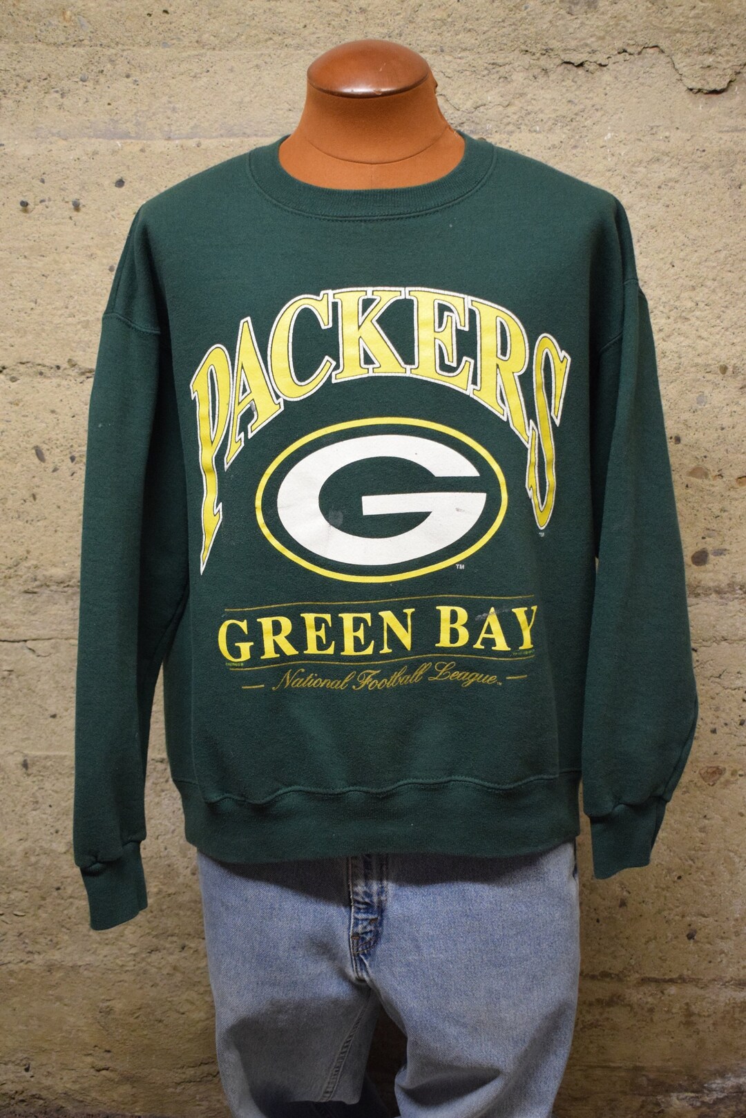 Lee NFL Green Bay Packers V-neck sweatshirt, men's size XXL polyester gray type Vintage Second Hand