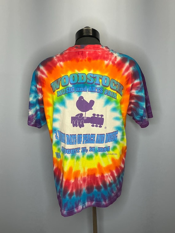 Woodstock 1994 Tシャツ タイダイ Vintage Woodstock 1994 Tie Dye Band Lineup 25th Anniversary T