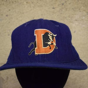 Vintage Durham Bulls New Era Made In USA MiLB Embroidered Baseball Hat Cap 80&#39;s 7 3/8