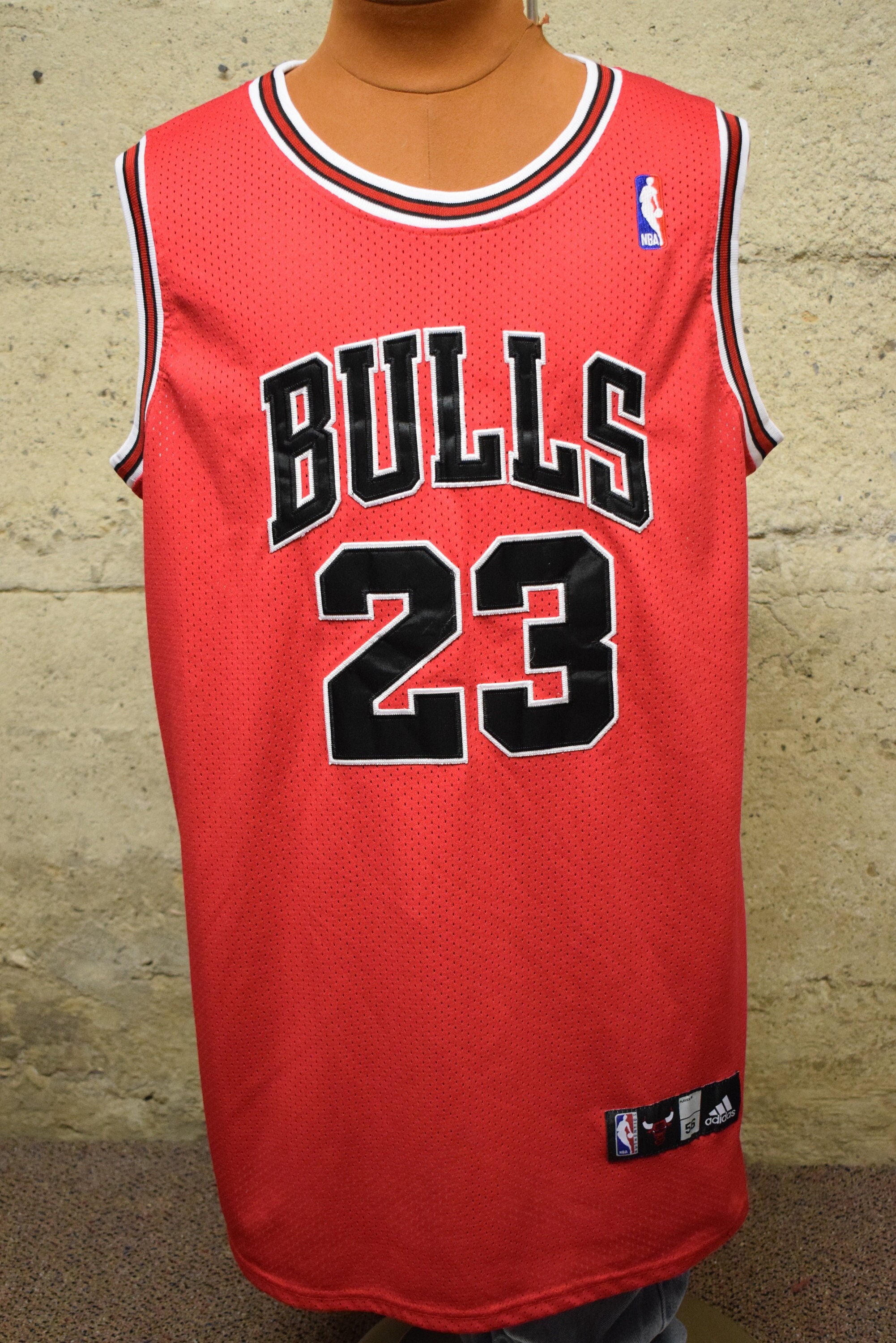 Red #23 Bulls Print Jersey Dress
