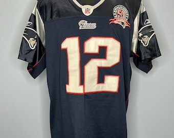 Camiseta de fútbol americano Reebok NFL de Tom Brady de los New England Patriots, temporada 50, talla 52
