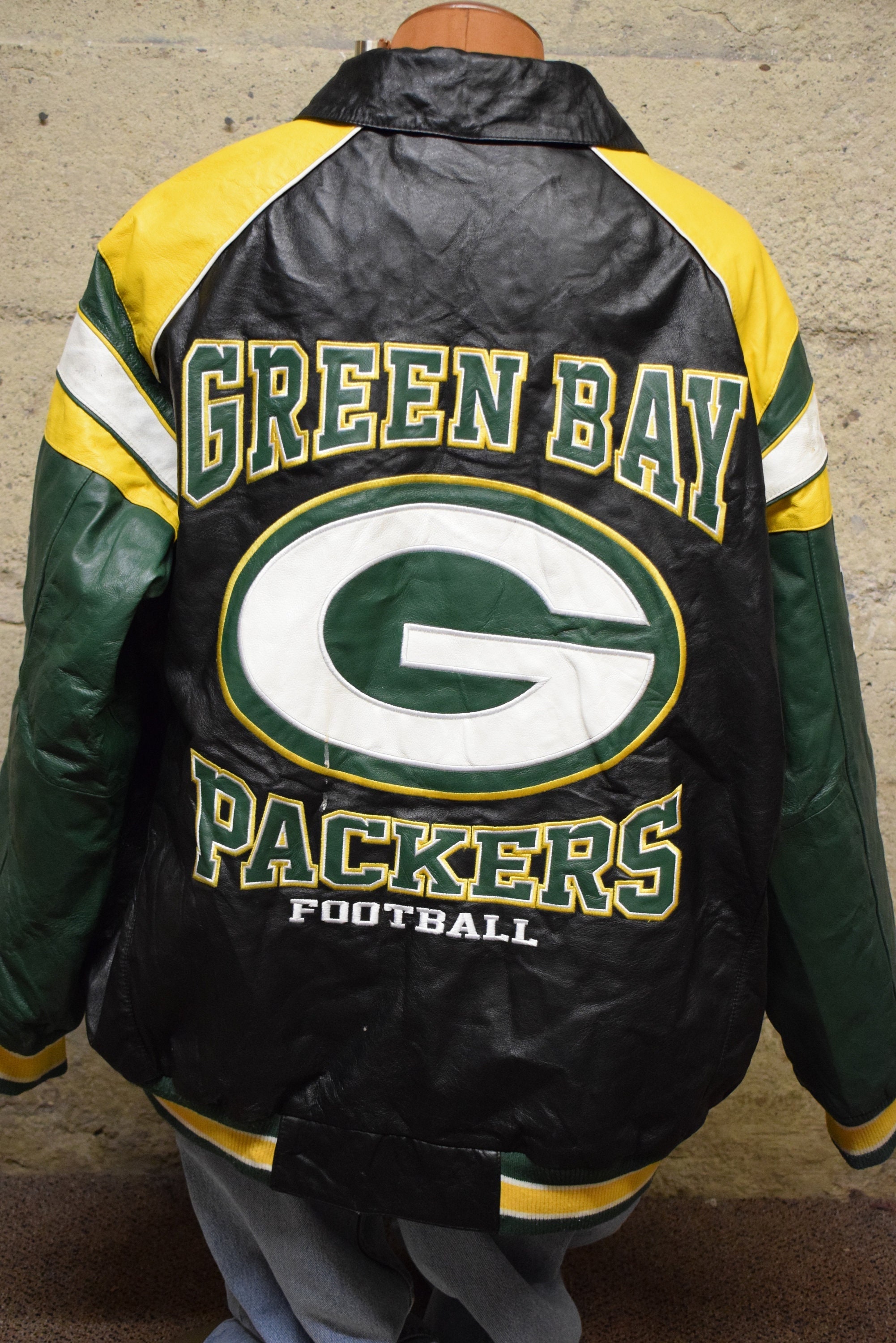 Vintage Green Bay Packers Leather Bomber NFL Winter Jacket - Etsy