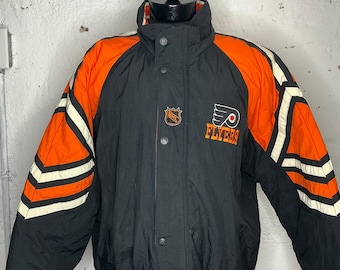 Vintage 1990s Philadelphia Flyers NHL Pro Player Puffer Jacket