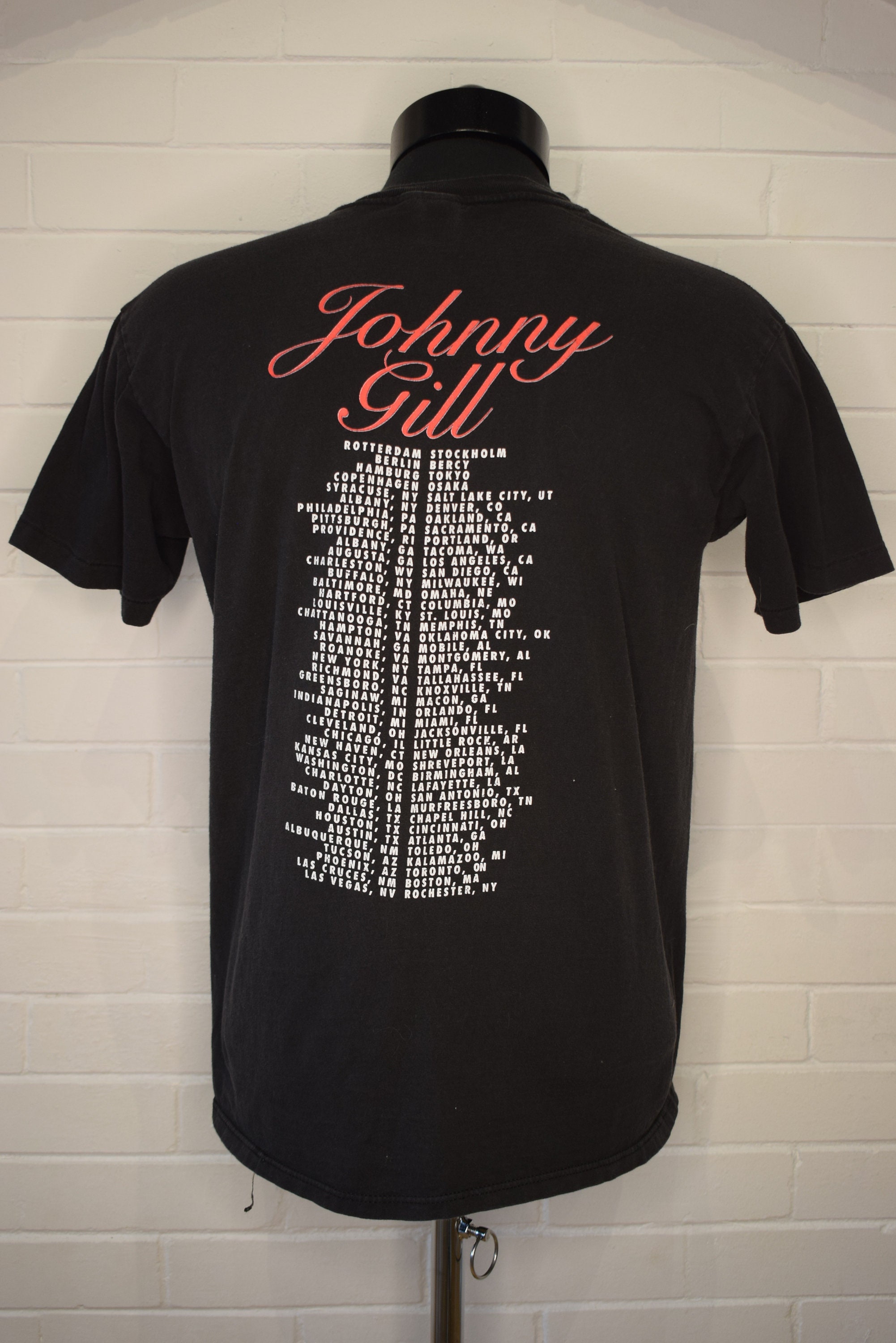 Vintage 1990 Johnny Gill Concert World Tour T-shirt 90 display picture 2