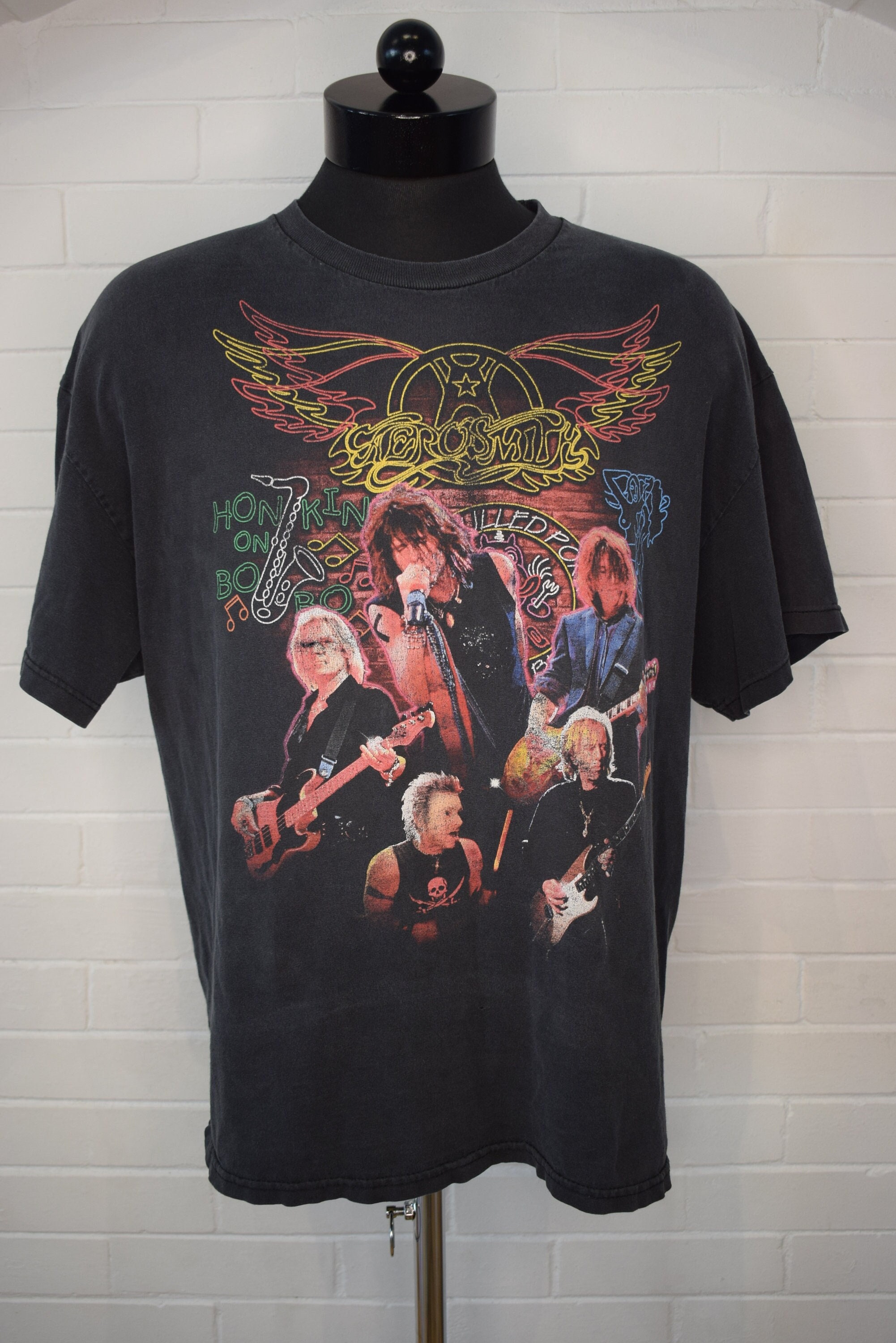 エアロスミス AEROSMITH 2004 ツアーTシャツ　バンドTシャツ 2004 Aerosmith Honkin' on Bobo Tour T-shirt XL Vintage - Etsy