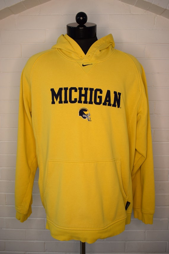 Vintage Nike Michigan Wolverines Center Swoosh Football Yellow