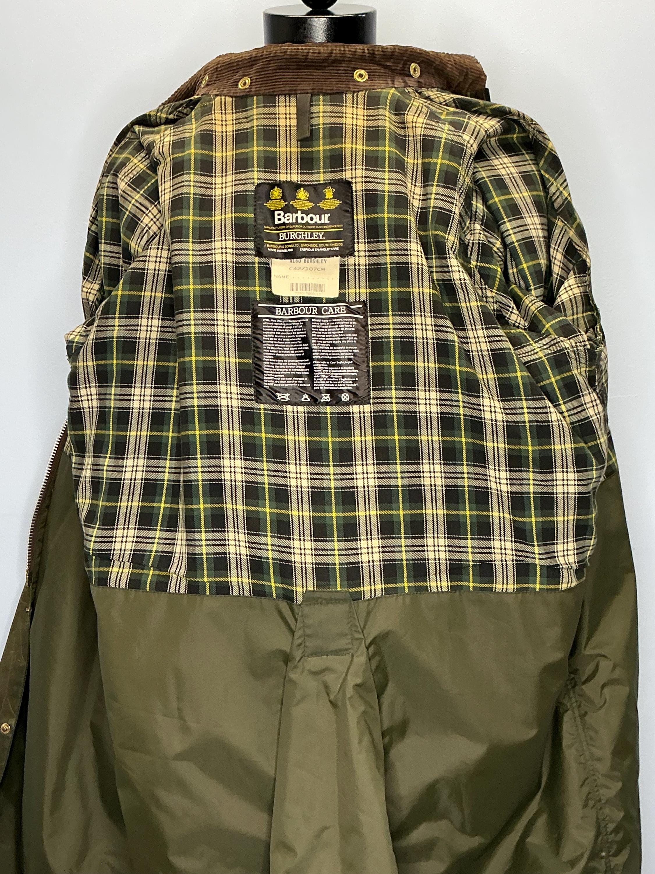 Vintage Barbour Burghley A160 Wax Green Riding Fishing Hiking