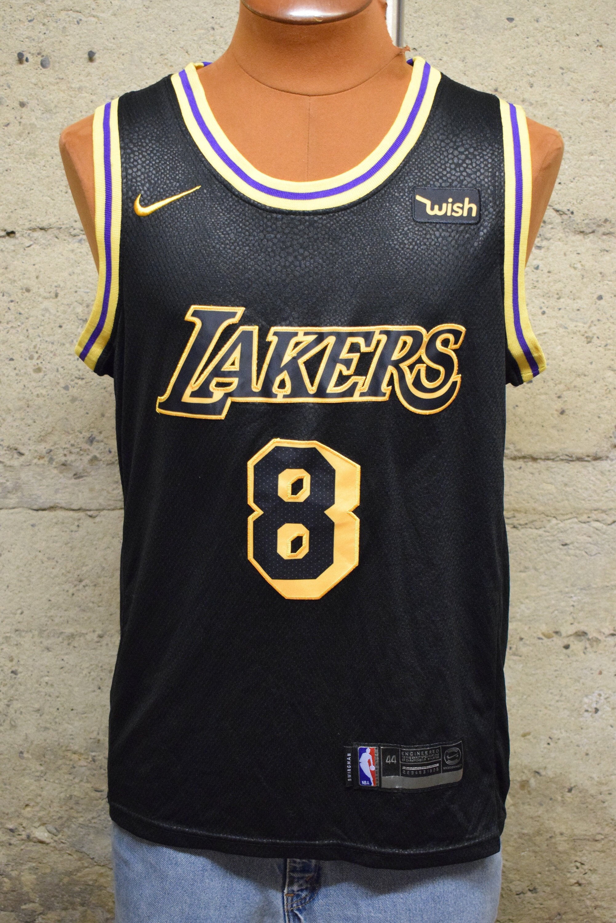 adidas, Shirts, Kobe Bryant La Lakers Gold On Black Jersey 24 Mamba  Basketball Nba Rare