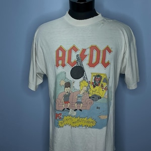 Vintage Rare 1996 AC/DC World Tour Beavis And Butthead Rock Angus Young T-Shirt 90’s XL