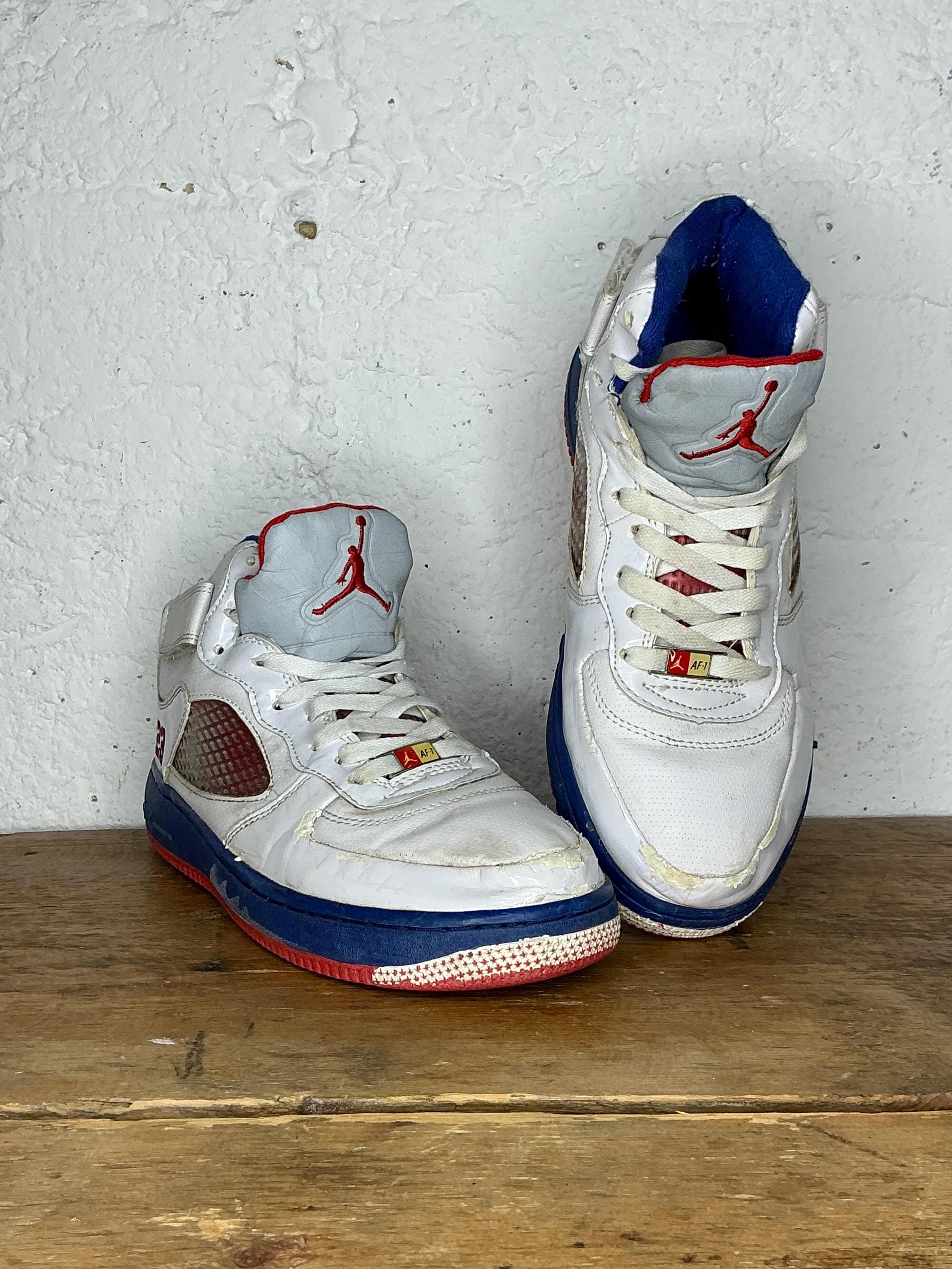 2007 Air Jordan Force V Fusion Basketball Shoes, White 