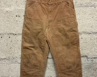 60s〜70s carhartt brown duck double knee Vintage 70s Carhartt Double Knee Canvas Duck Brown Pants. Talon