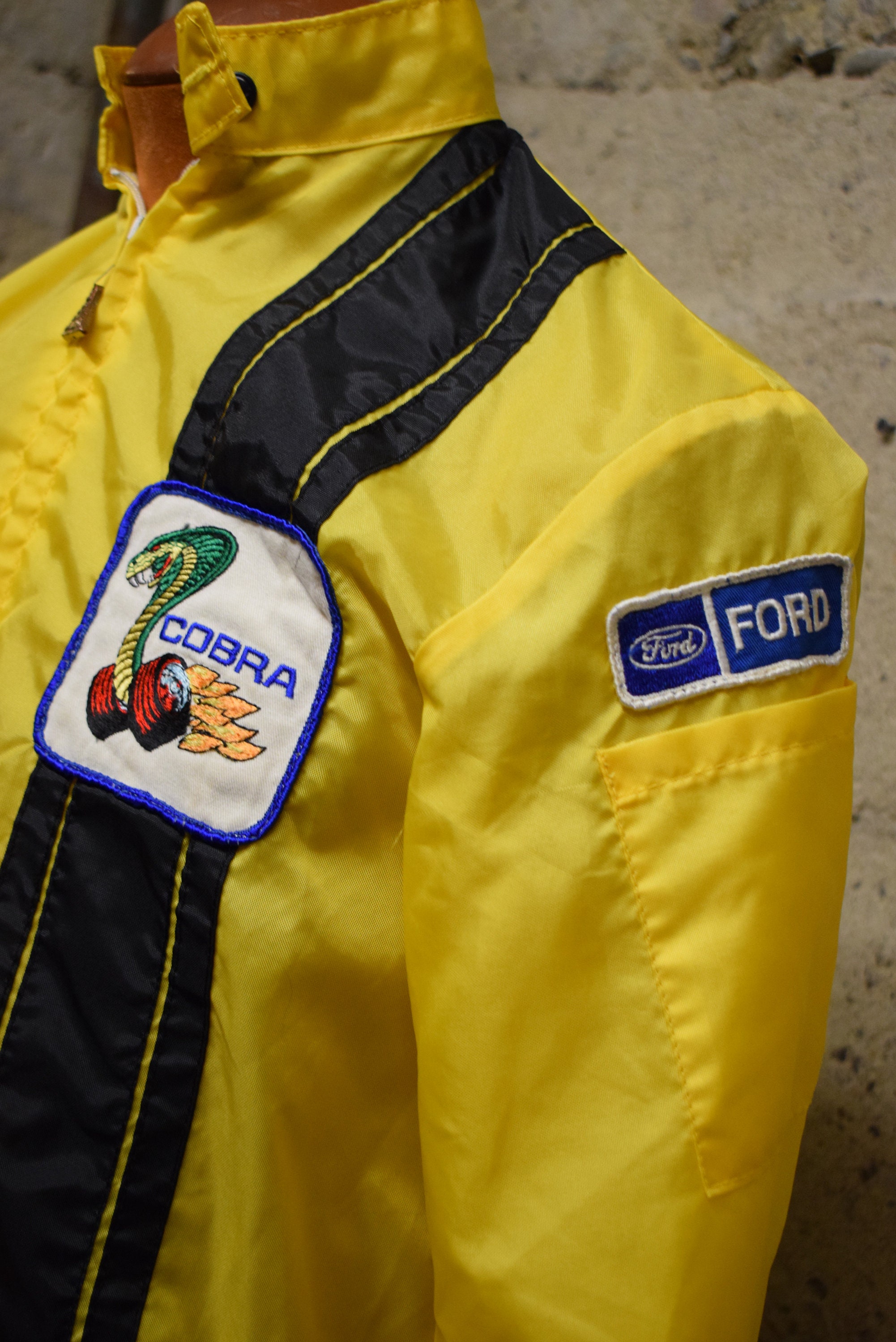 Vintage Ford Mustang Cobra Shelby Racing Jacket 70's Small