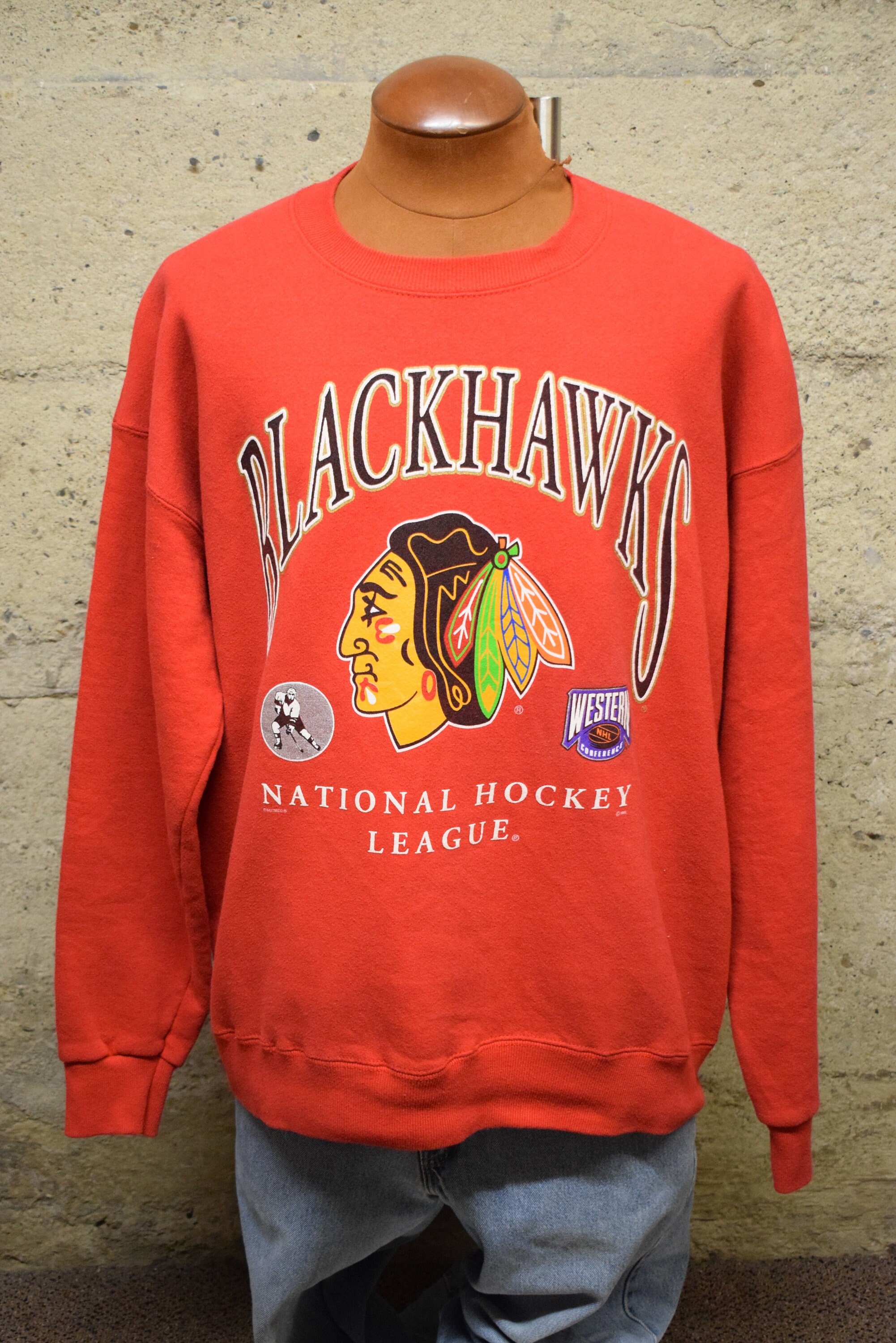 Vintage 00s Cotton Mix Red Chicago Blackhawks Sweatshirt - Small