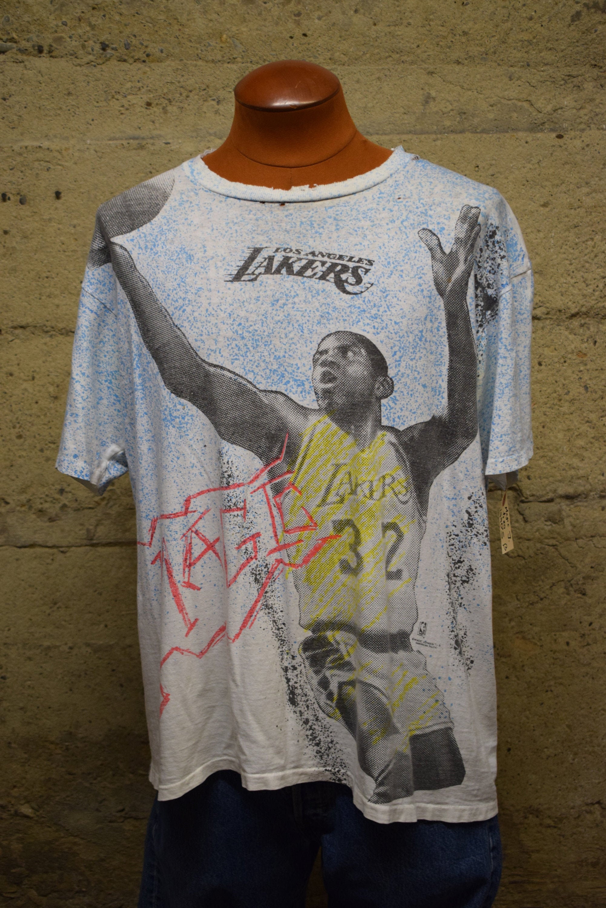 Michell & Ness Los Angeles Lakers MAGIC JOHNSON Player T-Shirt Mens Size XL  EUC