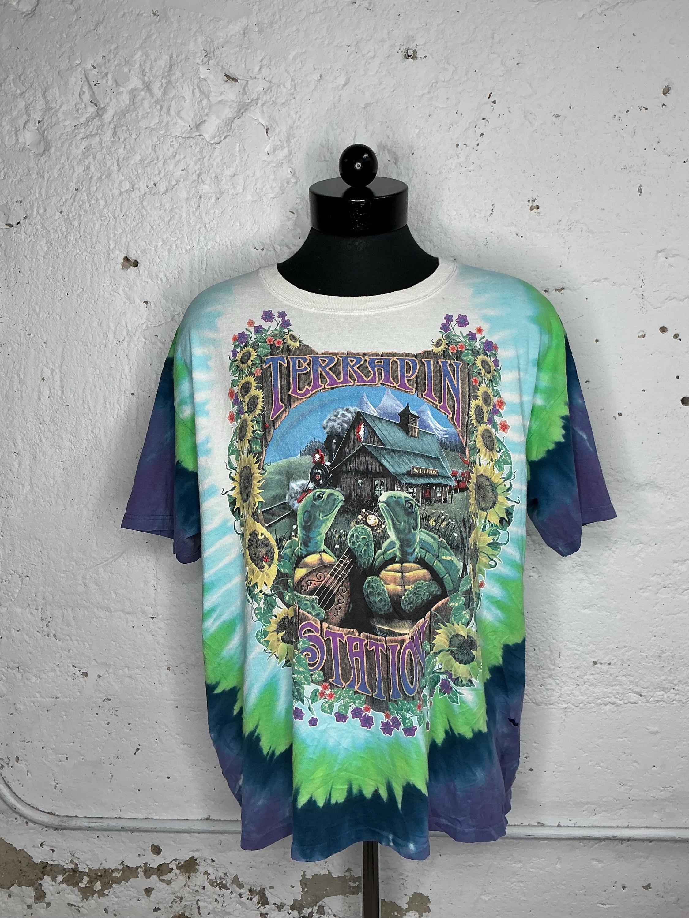 Vintage 1999 Grateful Dead Terrapin Station Turtle Liquid Blue T