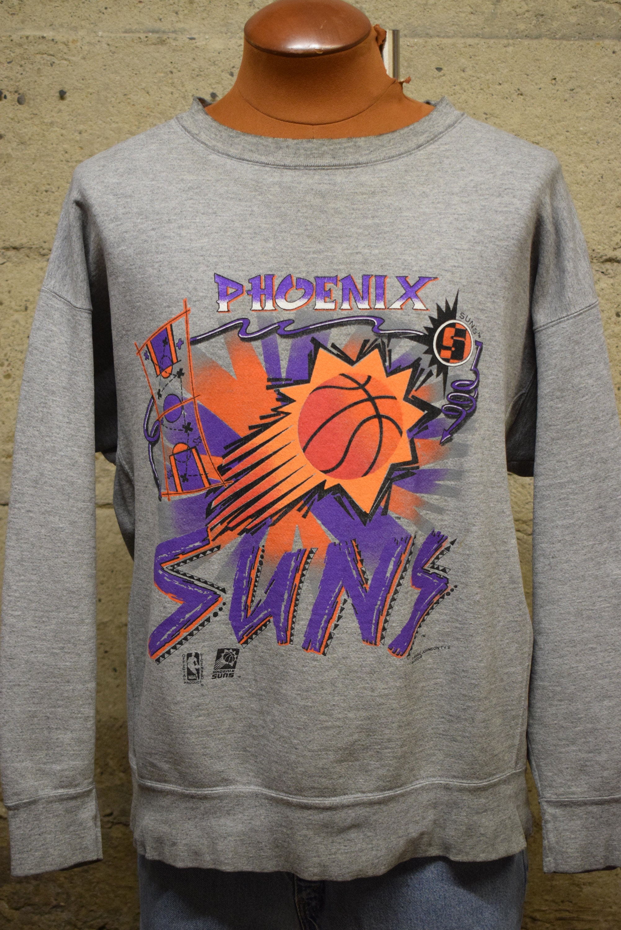 Vintage NBA Phoenix Suns Logo 7 Sweatshirt 1990s Size XL