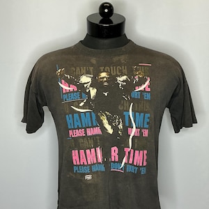 Vintage MC Hammer 1990 Can&#39;t Touch This Hip Hop Rap Hammer Time Don&#39;t Hurt &#39;Em Single Stitch Crop Top T-Shirt 90’s M/L
